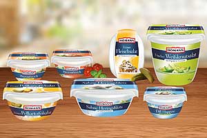 Das neue Verpackungsdesign von Homann mit einheitlicher Formensprache. Die im IML-Verfahren etikettierten sowie wiederverschließbaren Verpackungen werden im vierten Quartal 2014 in den Handel eingeführt.