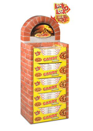 Perfektes Storytelling: das Display in Form eines Pizzaofens unterstreicht die Produktidee und erreicht hohe Aufmerksamkeit am P.O.S.