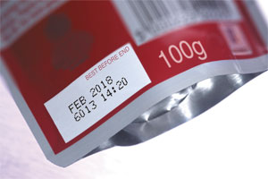 Die Linx-Tinte 1130 haftet sehr gut auf PE Verpackungsmaterialien.