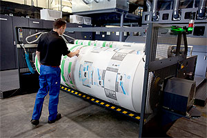 Detailansicht der neuen HP PageWide Web Press T1100S