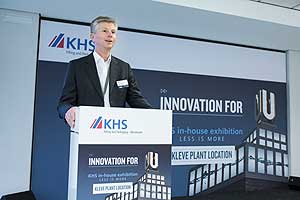 Norbert Pastoors, Head of Packaging Products Division, betont: „KHS bietet innovative und nachhaltige Verpackungslösungen und endkundengerechte Warenpräsentationen.“