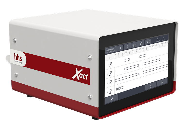 Mit Xact bringt Baumer hhs ein kompaktes Steuergerät mit einfachster Bedienbarkeit auf den Markt, dessen Funktionalität auf den reinen Klebstoffauftrag zugeschnitten ist.